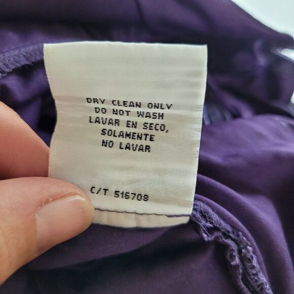 Vtg 90s J. Taylor Dress Formal Ruched Asymmetrical Bodycon Metallic Purple Sz 10 - Picture 10 of 11